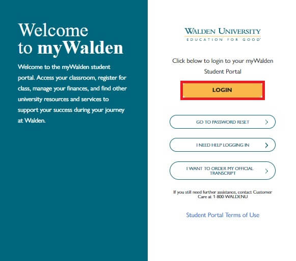 walden student portal login