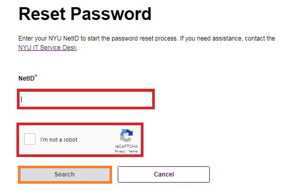 Reset-NYU-Login-Password