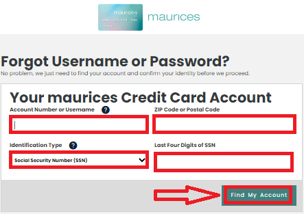 Maurices credit card user id