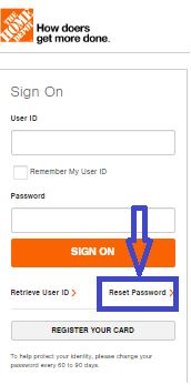 Home Depot credit card Recover Username or Password