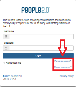 People2.0 Recover Username or Password