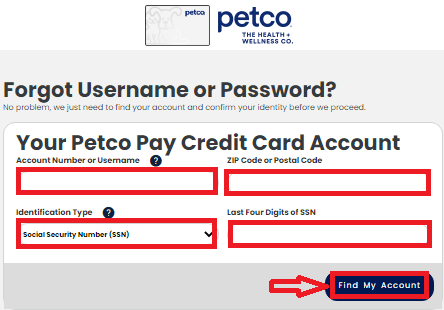 Petco Credit Card User Id