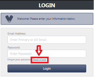 Vet tix Recover Username or Password