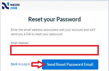 NeonCRM Recover Password User Id