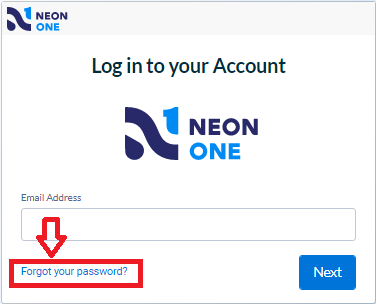 NeonCRM Recover Password