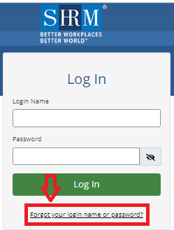 SHRM Learning System Rrecover Username or Password