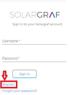 Solargraf Register for Access and manage