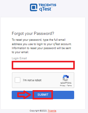 qTest Recover Password User Id